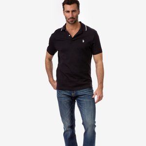 U.S. Polo Assn. Men's Slim Fit Short Sleeve Solid Interlock Polo Shirt